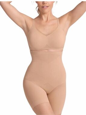 Honeylove SuperPower Short Compression Shapewear High-Waist Mid-Thigh Sz 2X Sand